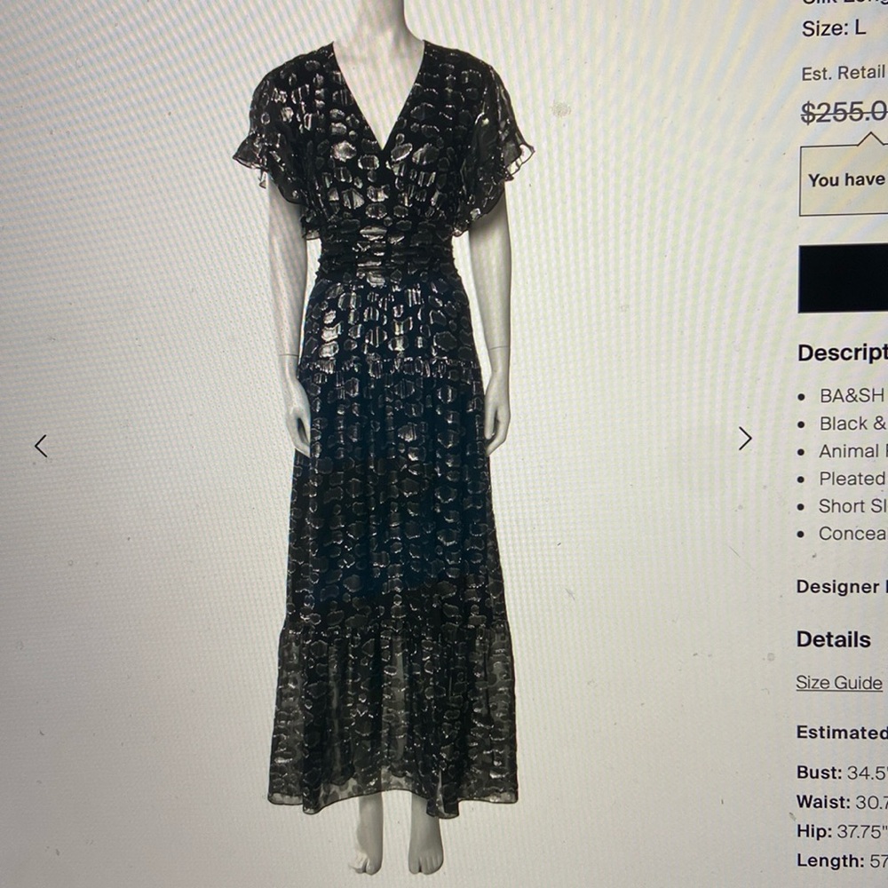Ba&Sh Silk Long Evening Gown - SOLD